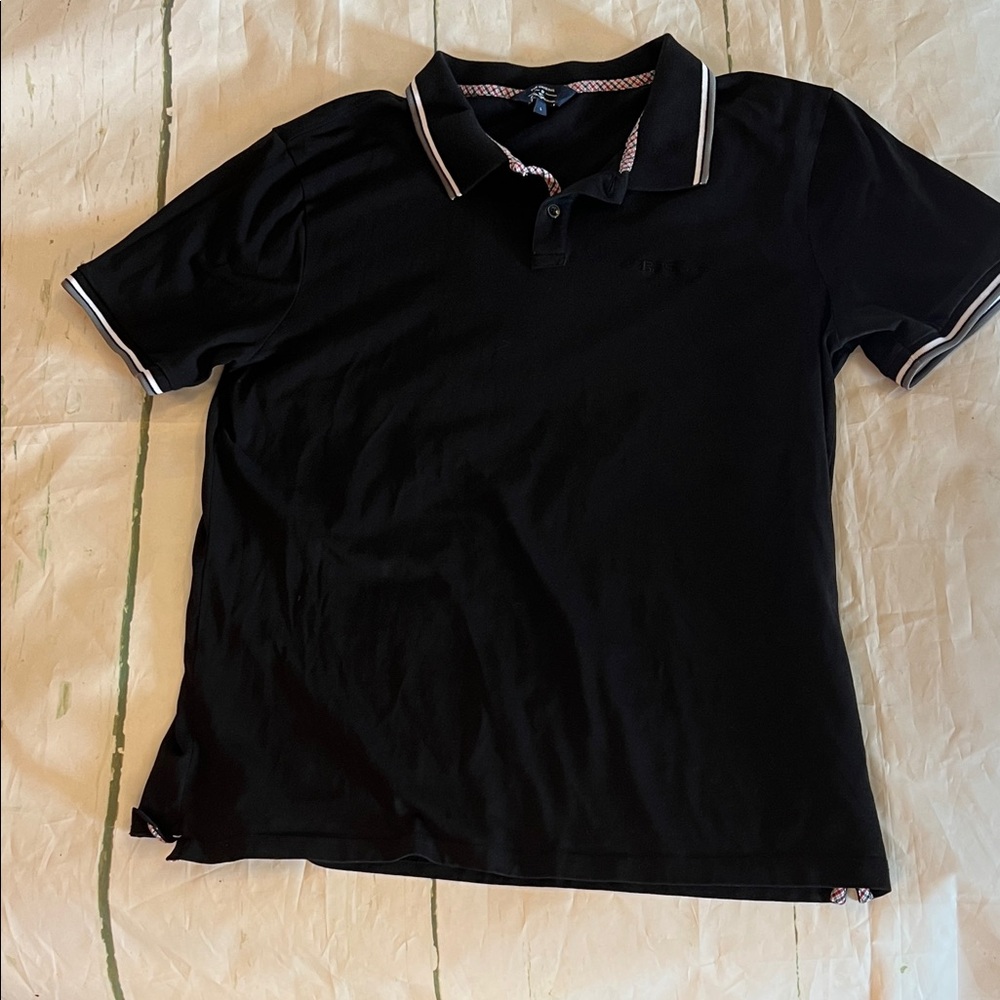 Ben Sherman Black Piqué Polo Shirt – Men’s Large